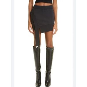 NWT The Attico Hannah asymmetrical mini skirt black size 42 US 4-6